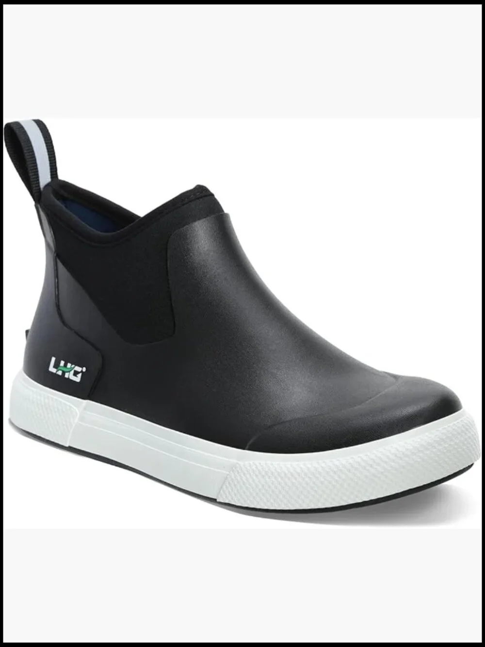 Men's Ankle Deck Boots Waterproof Rubber Rain Boots High Traction Slip-on